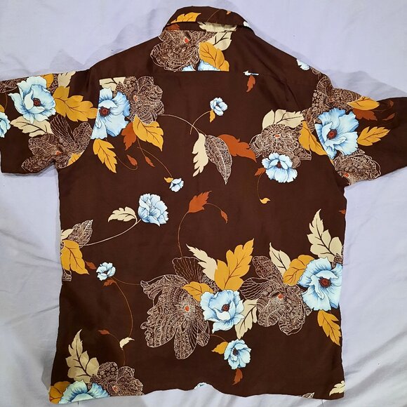 Vintage 70s Tori Richard Hawaii Large Tropical Short Sleeve Button Up Shirt - Picture 3 of 3
